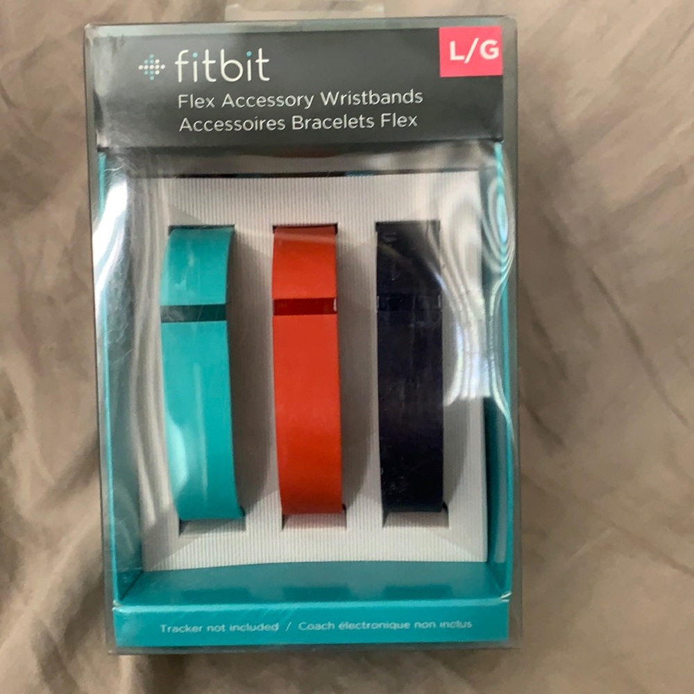 Fitbit Flex Bands in Teal, Orange and Navy.